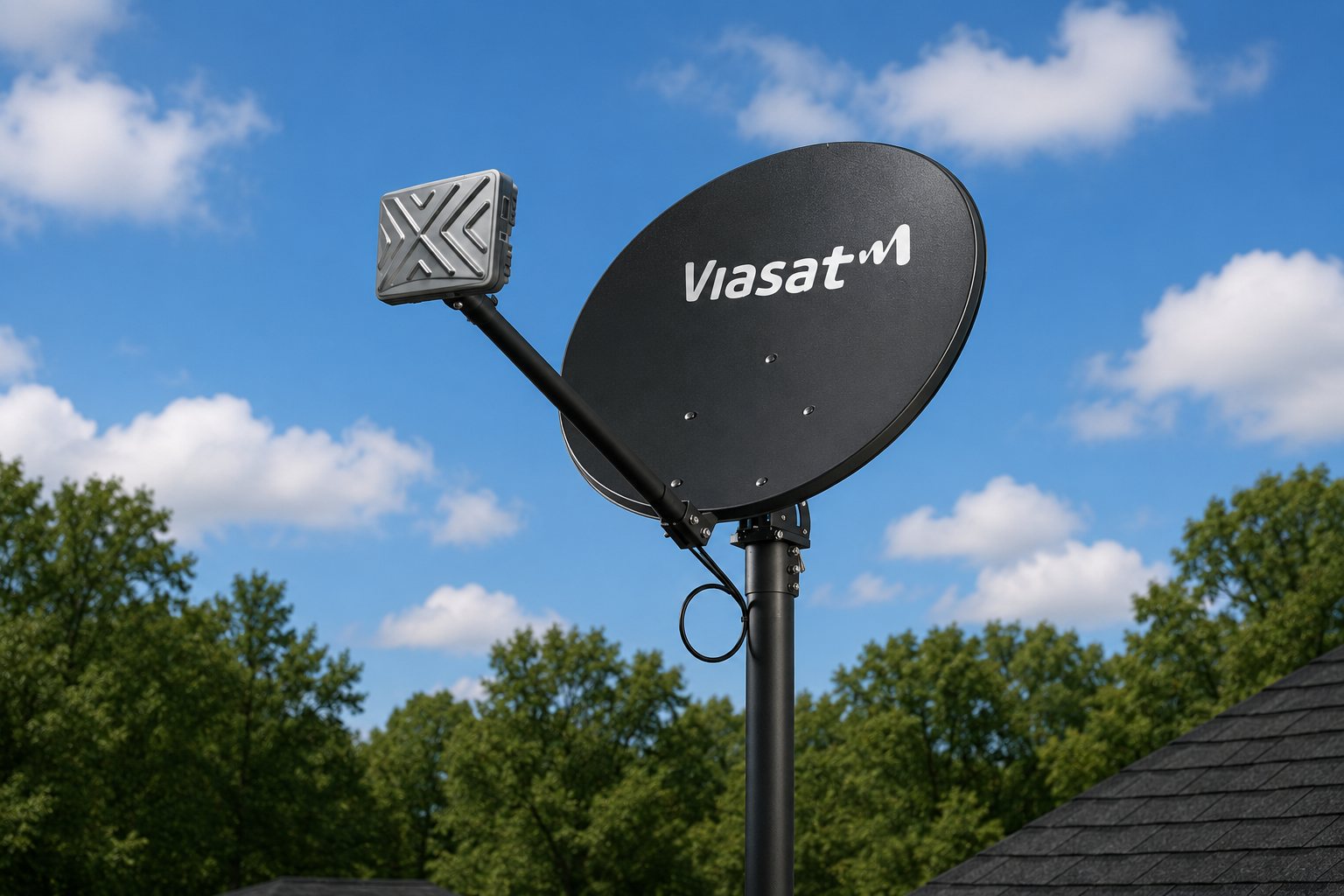 Viasat satellite internet dish installation